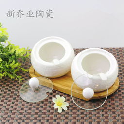 潮州新喬業(yè)陶瓷廠直銷 時尚陶瓷調(diào)味罐兩件套，打造高品質(zhì)廚房生活